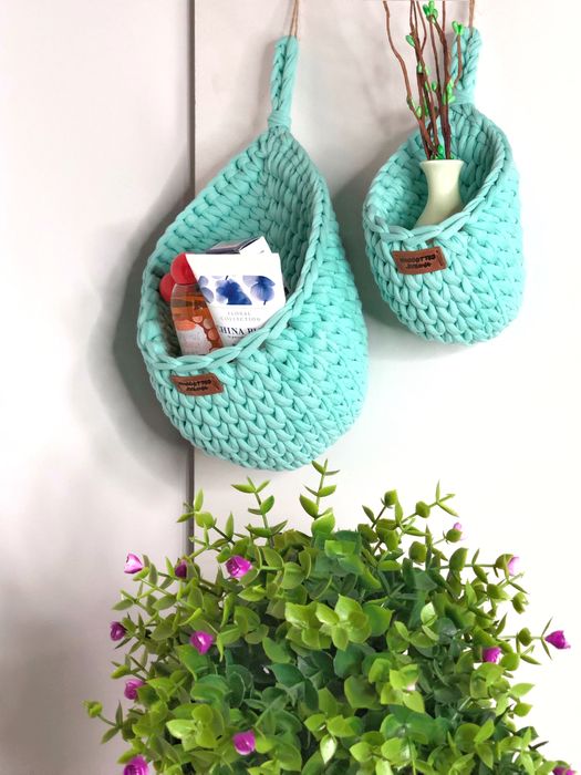 Корзинки из трикотажной пряжи