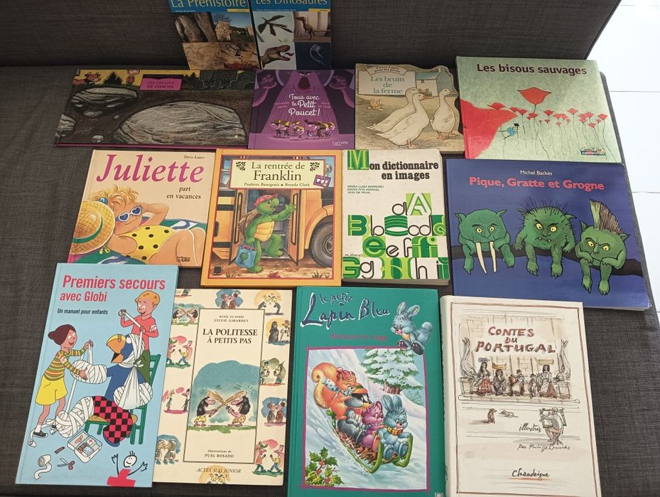 Livros infantis em inglês e francês