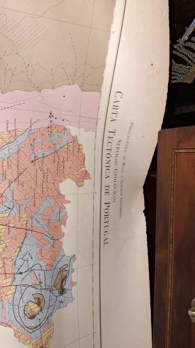 Carta tectónica de Portugal serviços mapa geológicos