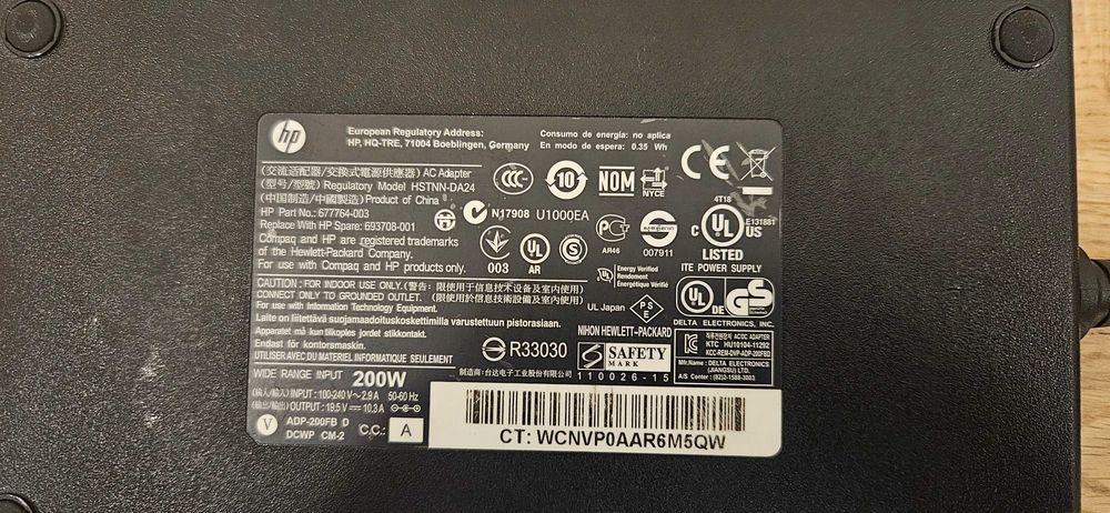 Zasilacz HP Dell 200W 19,5V 10,3A do laptopa wtyk 7,4x5mm