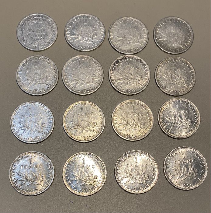 Moeda FRANCESA 1 Franco Prata