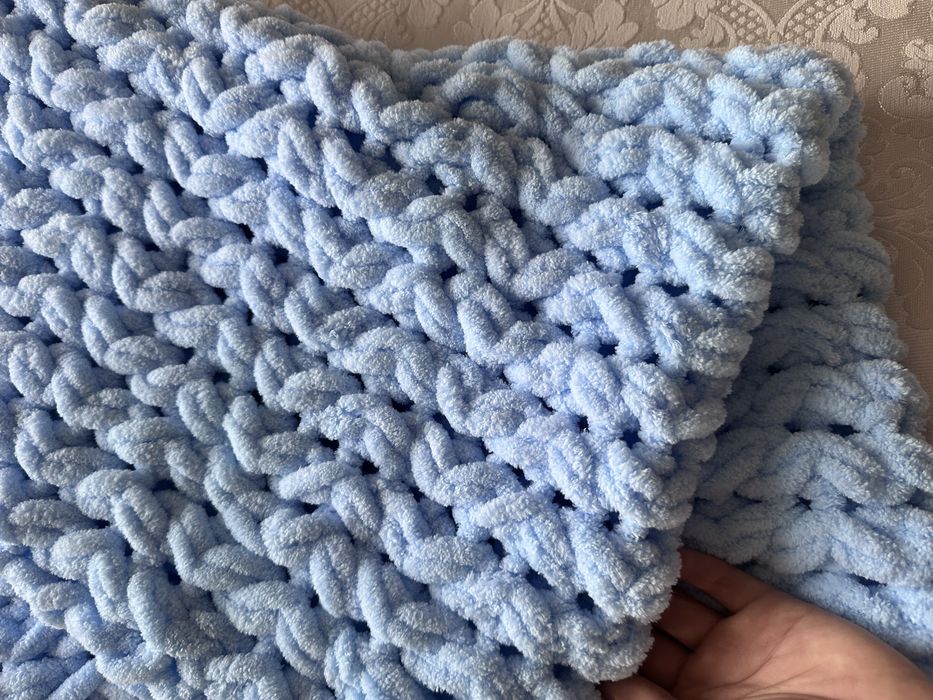 Плед дитячий голубого та білого кольору