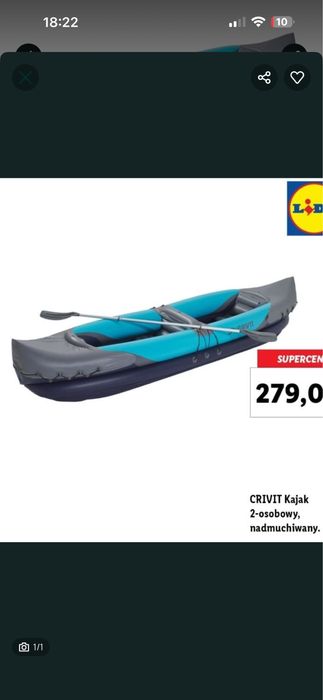 Pompowany kajak z Lidla