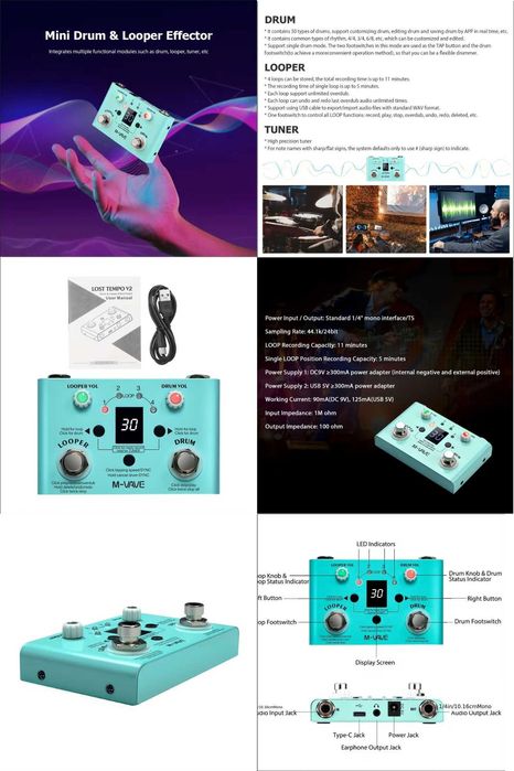 Продам M-Vave Lost Tempo v2 Looper тюнер Tuner лупер
