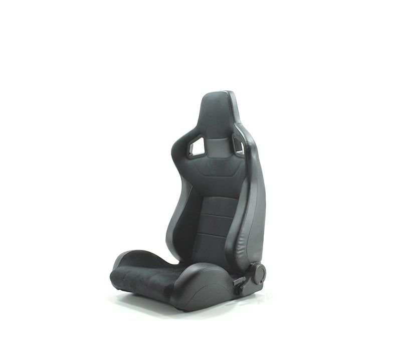 BANCO SEMI BAQUET BACKET TIPO RS EM PELE E ALCANTRA PRETA