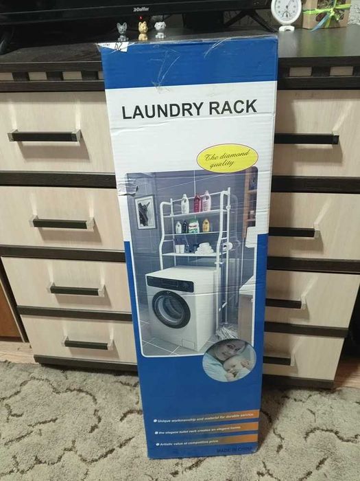 Металлическая стойка - стеллаж 156х65 над машинкой стелаж ванний