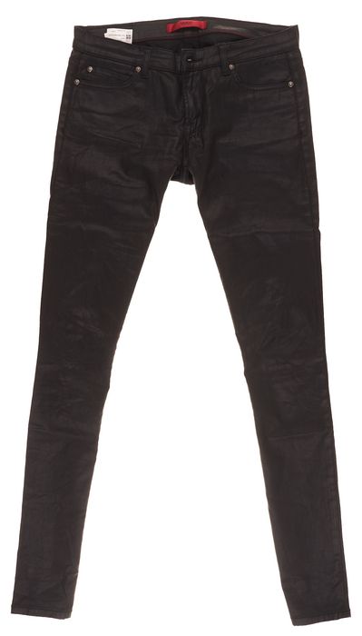 Spodnie Hugo Boss W28 L34 Damskie Slim Wet Look Black Czarne Woskowane