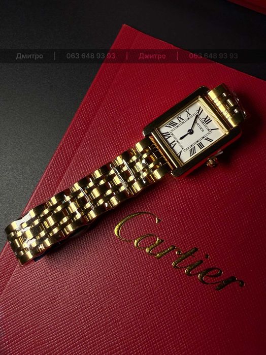 Часы женские Cartier watch Tank Rose Gold and Yellow Gold Картье Танк