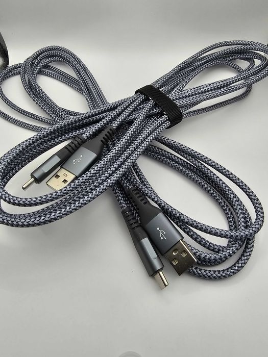 2x 3 metrowy kabel typ C do USB 3.0 Nylon & Braided szary