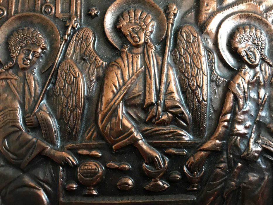 Икона Святая Троица из меди