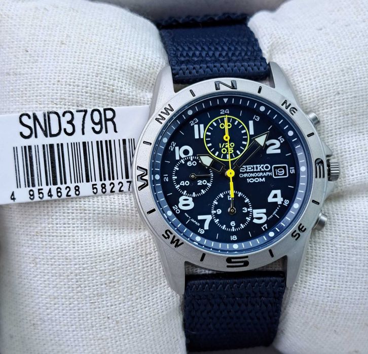Relógio Seiko Chronografo SND379R – Look Militar azul