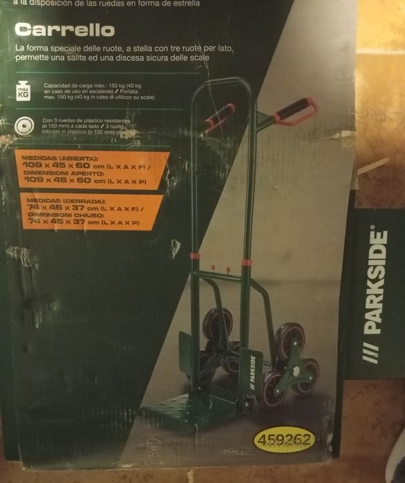 Carrinho de transporte para escadas Parkside