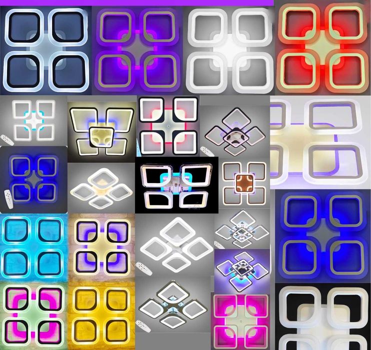 Светодиодная люстра с пультом управления цветной подсветкой диммер лед