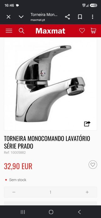 Torneira bidé nova