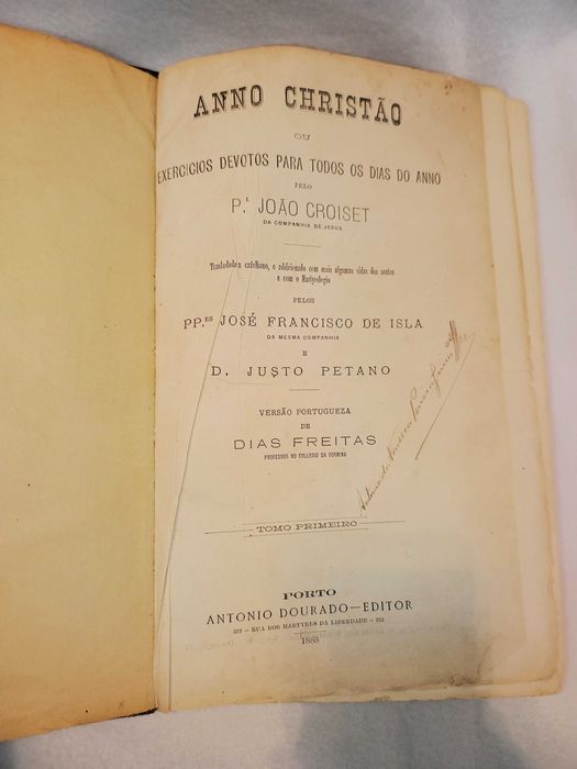 Livro Antigo "Anno Christão" (1888) – Encadernação Época c/ Prémio Escolar