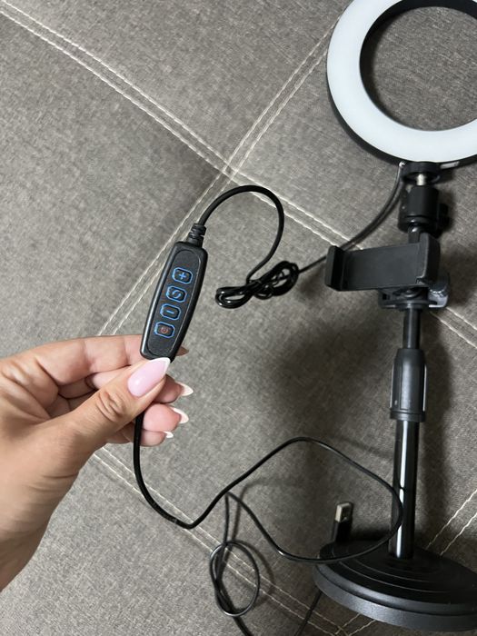Кольцевая лампа usb сл штативом держателем кільцева лампа з тримачем штативом від павербанку