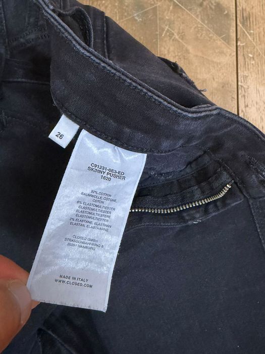 Closed Skinny Pusher roz. 26 czarne dżinsy rurki wysoki stan black high waisted premium jeans
