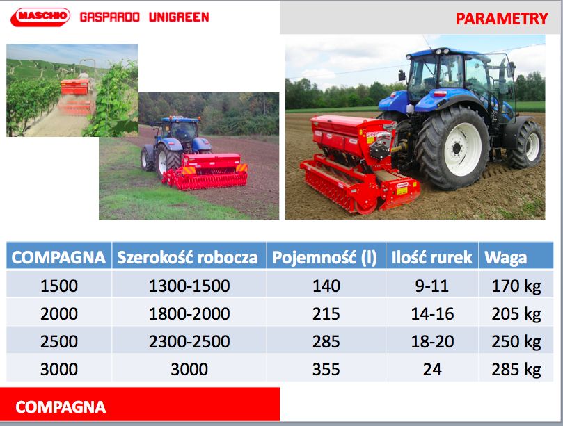 Brona aktywna Maschio 2m z siewnikiem Compagna