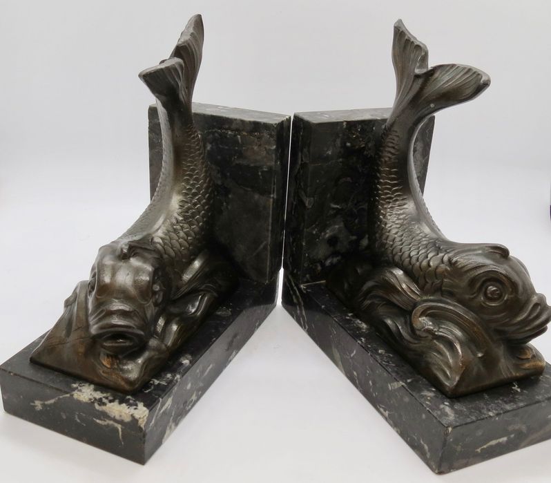 Bronze antigo, suporte para livros