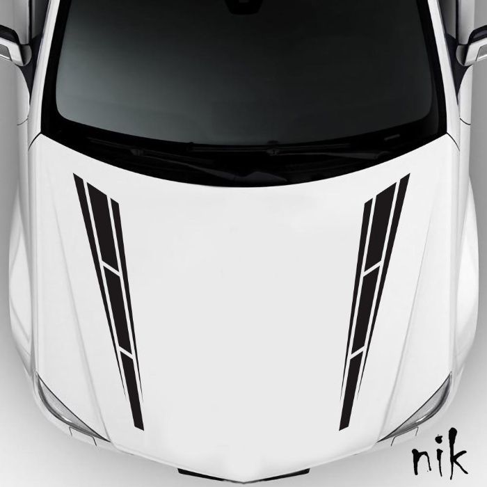 Наклейка на авто/машину капот 2 смужки 80*12см, стайлінг, тюнінг