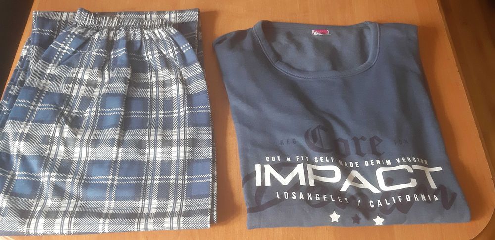 Ocieplana bawelniana meska pizama w roz. S NOWA