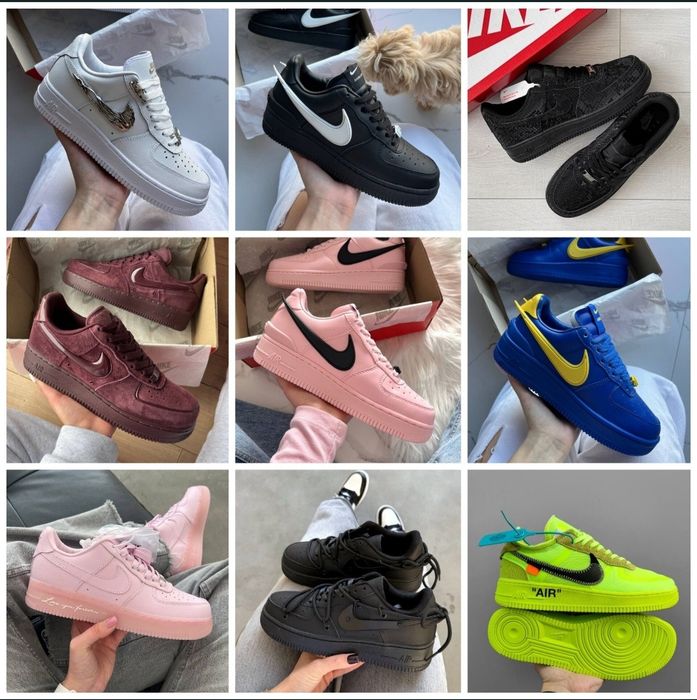 р36-45 Кросівки Nike Air Force 1 Low Black Grey White Pink