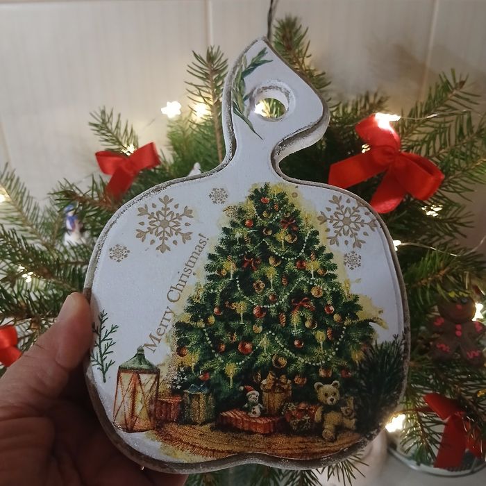 Дошка кухона,новорічна,декупаж