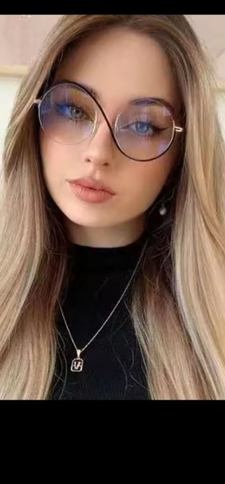 Ramki korekcja Okrągłe lenonki okulary zerówki oprawki gold złote