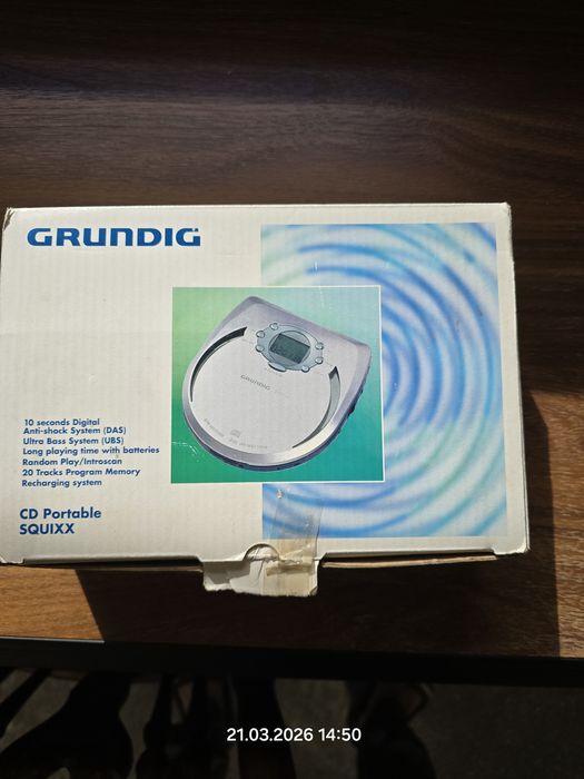Discman cd Grundig squixx-cdp 4101 as 10, kompletny jak nowy sprawny po serwisie
