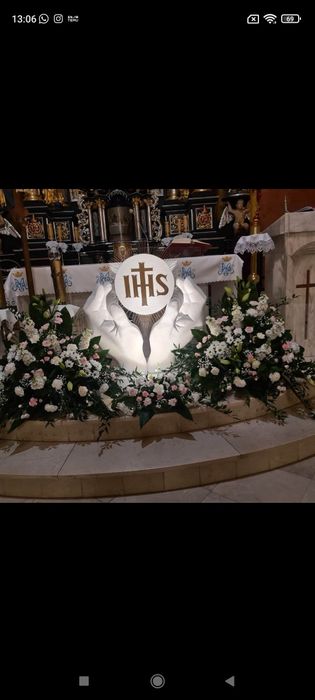 Dekoracja komunijna do kościoła .