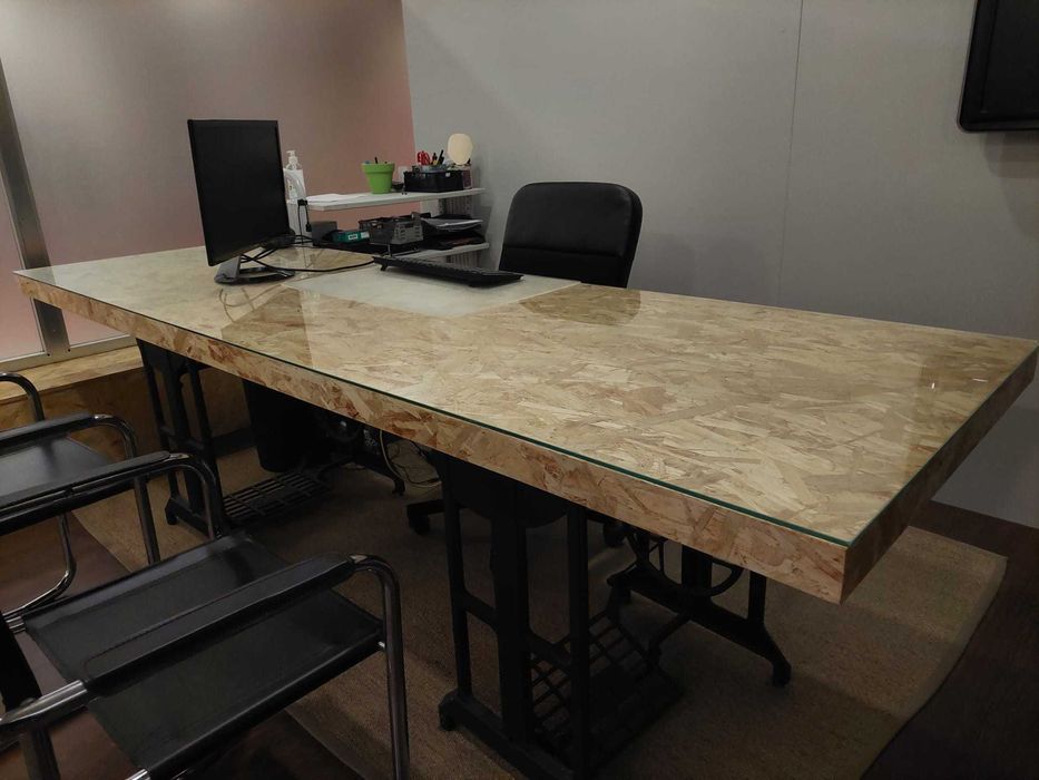 Tampo de mesa com vidro,80*2,5