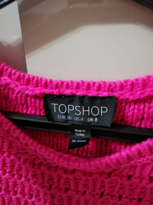 Sweter sweterek bezrękawnik różowy top shop roz 36 S