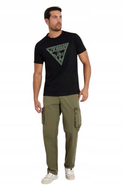Guess klasyczne spodnie chinos z kieszeniami cargo bawełna 48 1gła