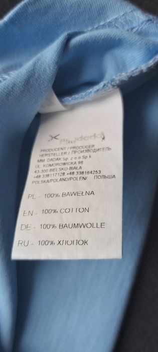Niebieska koszulka, bluzeczka z krótkim rękawem,  roz. 74