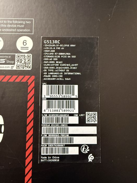 Laptop gamingowy ASUS ROG Strix G15 (G513RC)
