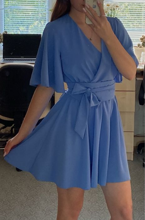 Сукня міні блакитна