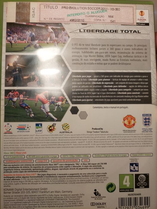 Xbox jogo PES 2011