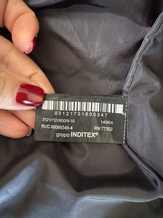 Пуховик zara 140 ріст 9-10 років