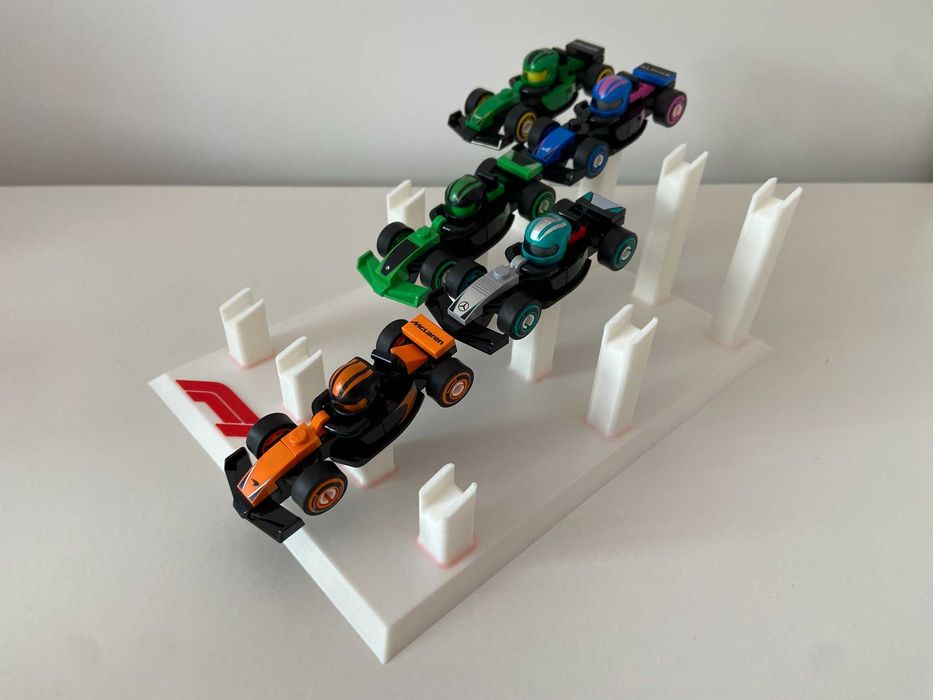Suporte para mini carros de F1 LEGO - Branco