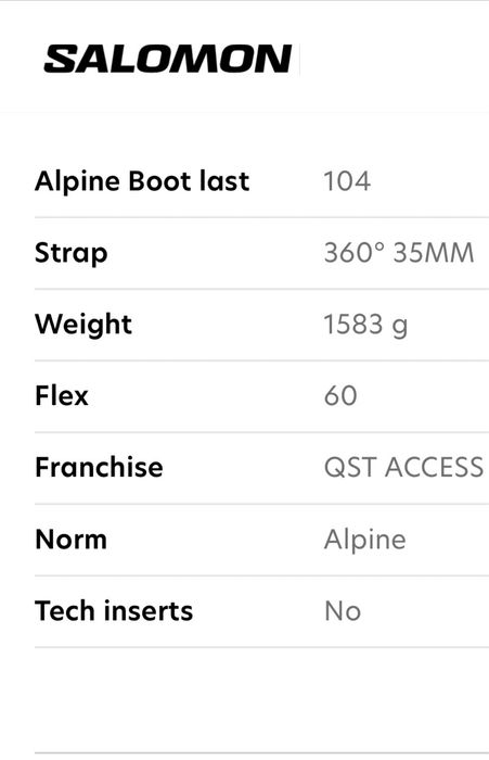 Botas ski senhora T42 Salomon Quest Access 60 W
