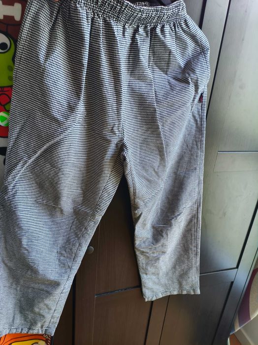 Spodnie lużny krój kratka vichy vintage M L