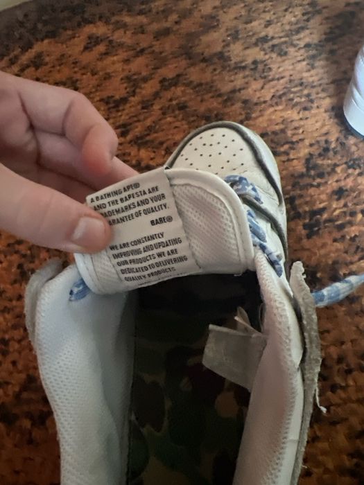 Кросовки бейп Aape A Bathing Ape - SK8 STA White / Black Low Top Sneakers 42 сайз
