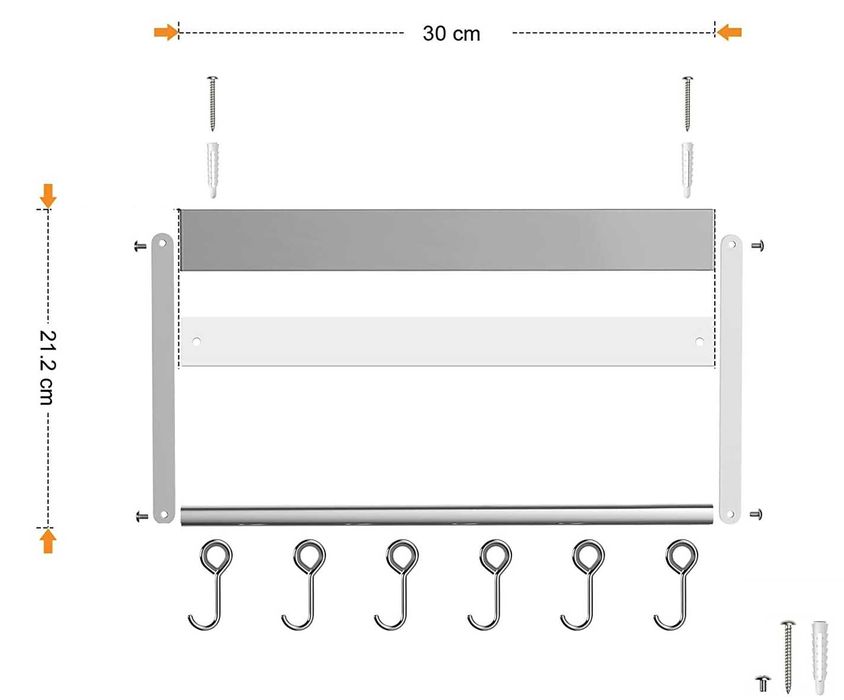 Listwa magnetyczna kuchenna narzędziowa mocna 30 cm