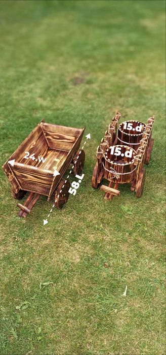 Donica ozdobna ładna z drewna.