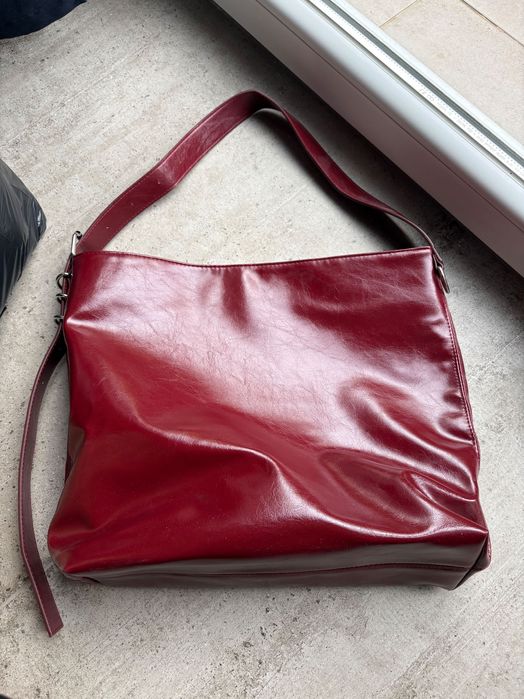 Torba shopper burgunowa