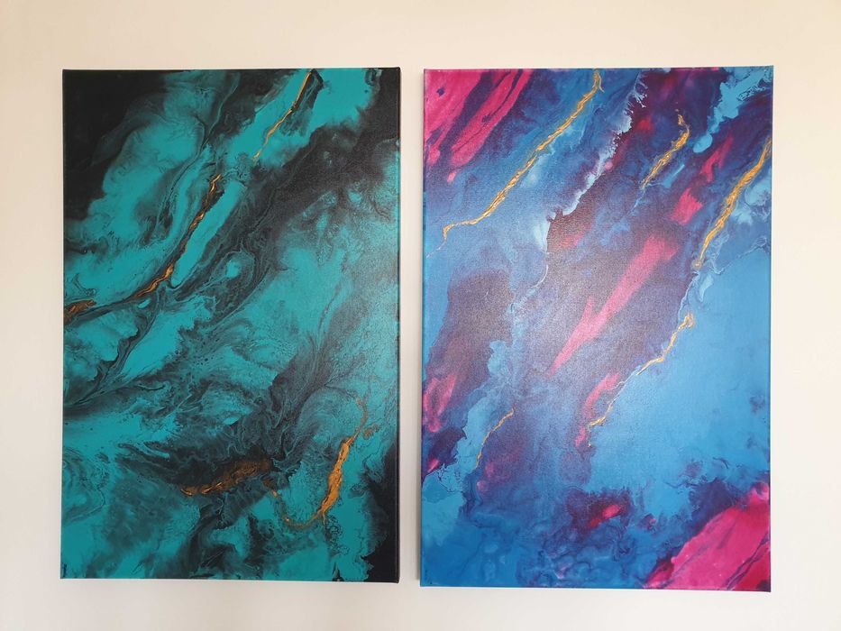 Quadro abstrato "Profundezas" 60 x 90 cm