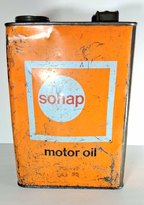 Lata antiga de óleo de motor SONAP