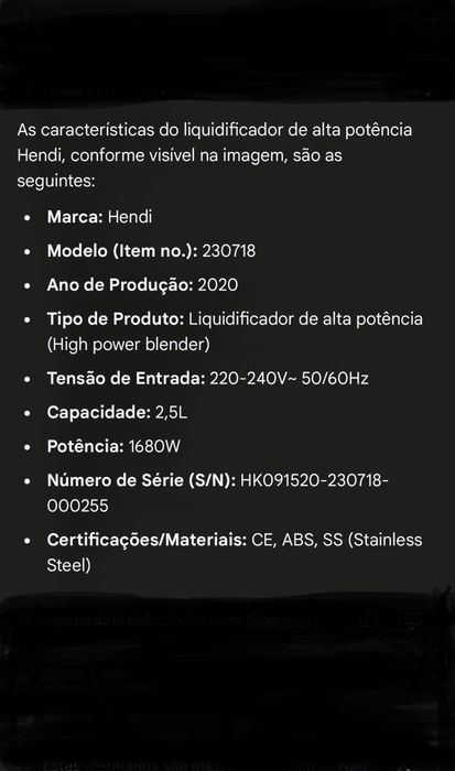 Liquificador Hendi Industrial