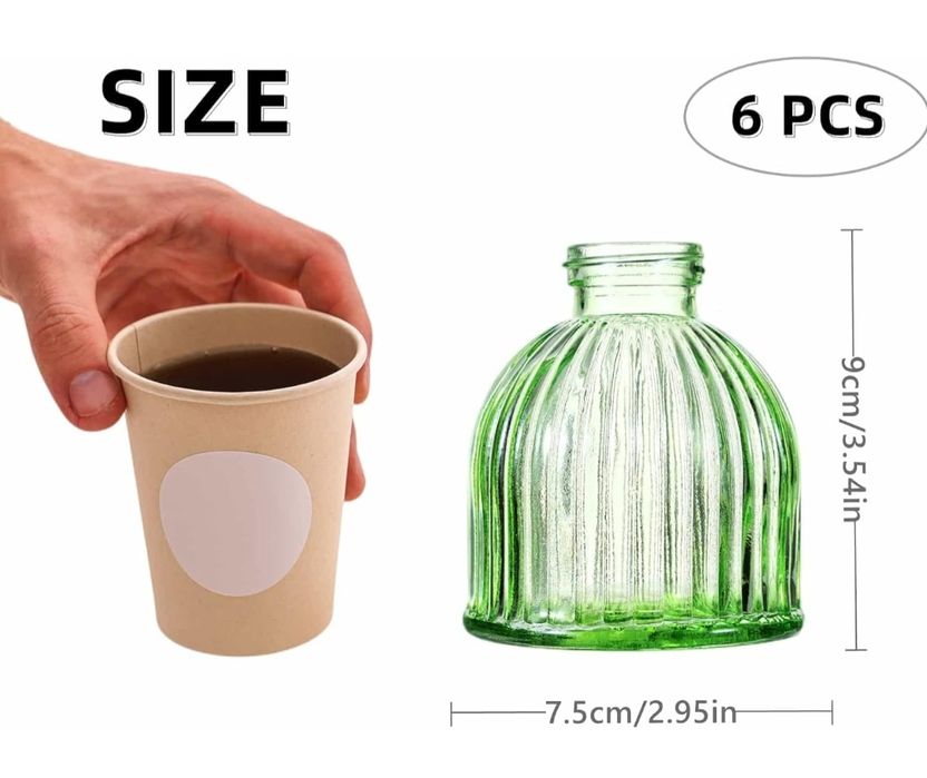 6 szt Małe Wazony szklane.