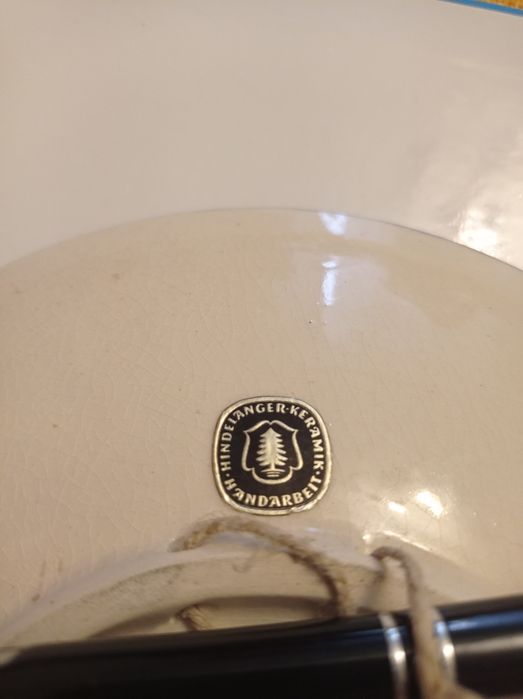 Talerz ozdobny Hindelanger Keramik Handarbeit lata 60 wintage PRL